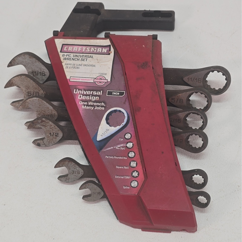 Craftsman 6pc Universal Combination Wrench Set 5/16"-3/8" & 1/2"-11/16"